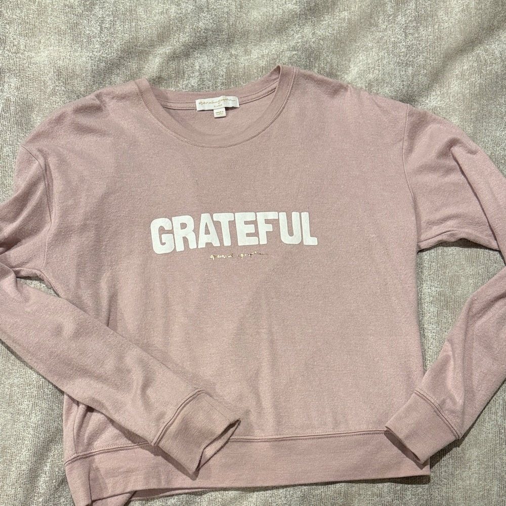 Pink 'Grateful' Sweatshirt